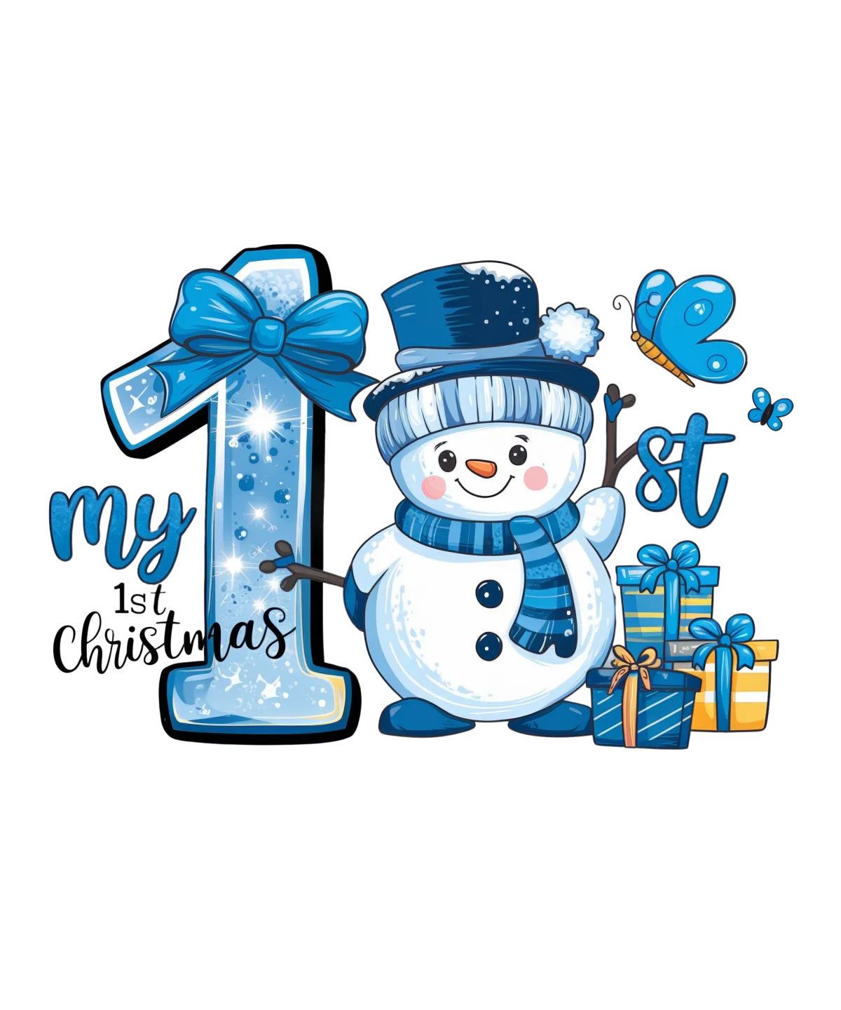 My first christmas - Blue waving snowman - Image 2