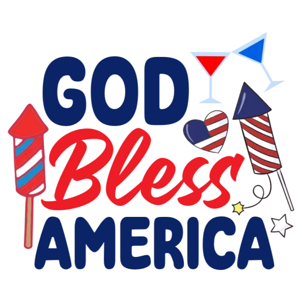God Bless America Fireworks Celebration Graphic