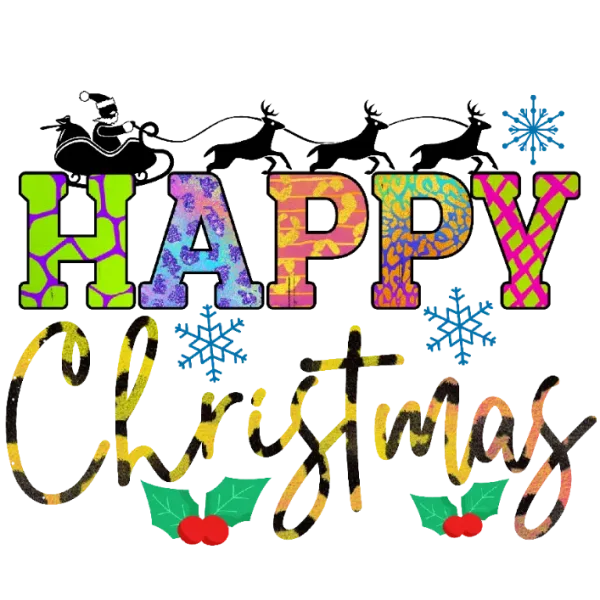Happy Christmas Holiday Seasonal Greeting Card Gift Idea Graphic Design
