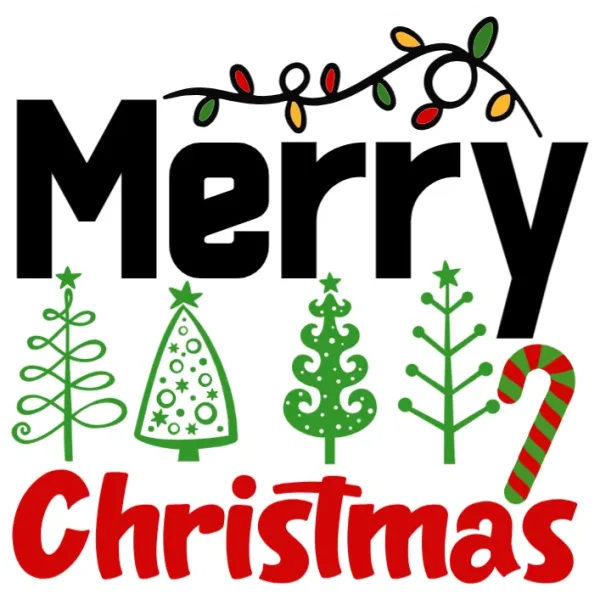 Merry Christmas Lights and Trees