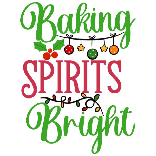Baking Spirits Bright Holiday T-Shirt Design