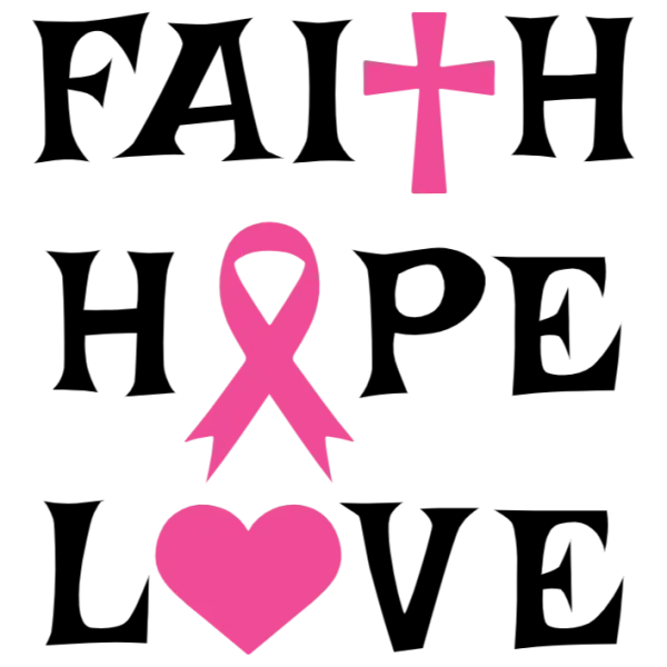 Faith Hope Love Breast Cancer Awareness Graphic