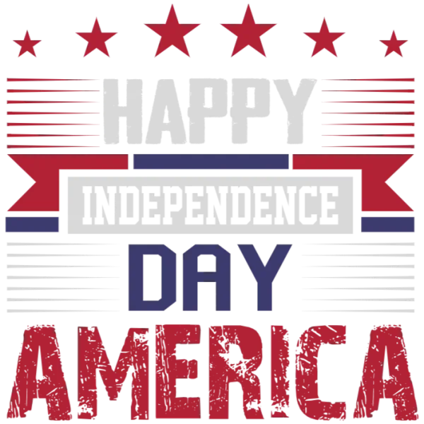 Happy Independence Day in America, Red White and Blue Stars and Banner Celebration Patriotic Graphic for T-Shirts