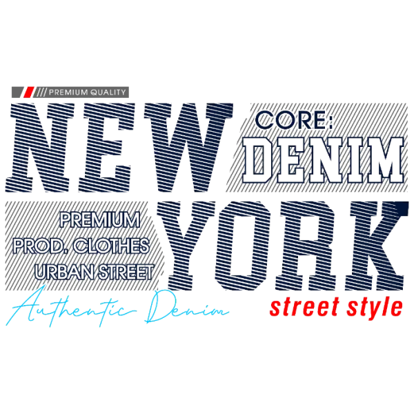 New York Street Style Denim Apparel Logo Design