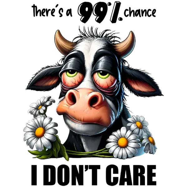 A Cow's Perspective: Carefree Attitude T-Shirt Design