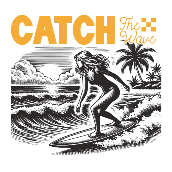 Catch The Wave Surfing T-Shirt