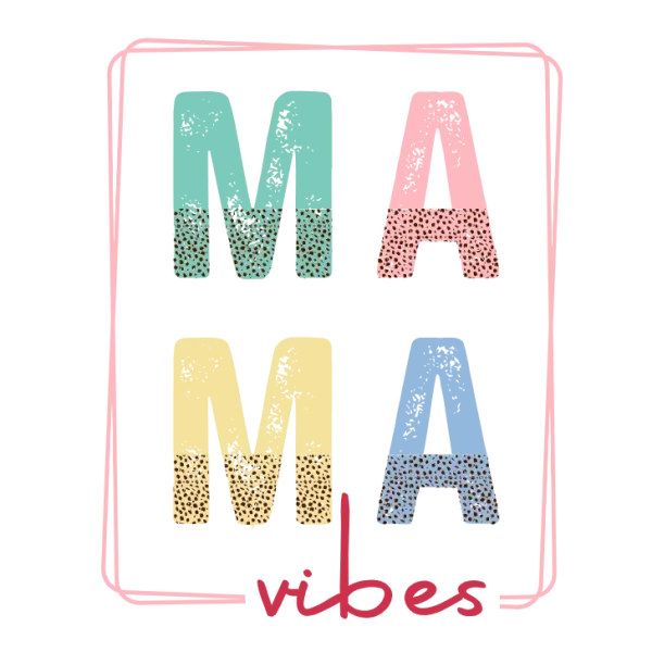 Mama Vibes T-Shirt Design: Vibrant Pastel Colors and Fun Typography