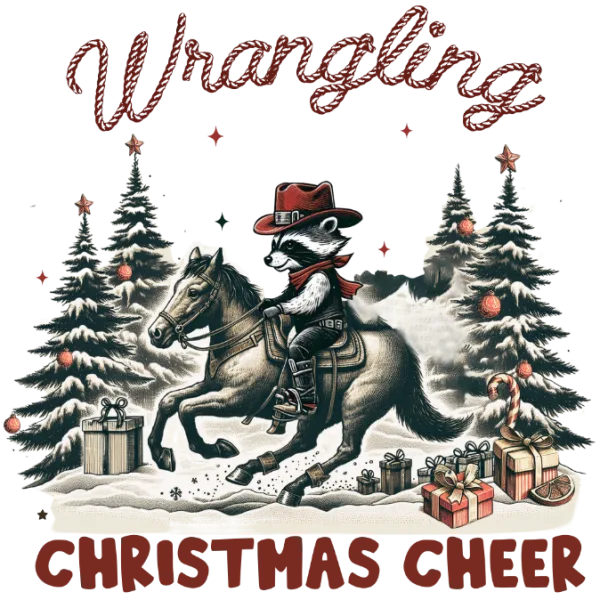 Wrangling Raccoon Christmas Cheer